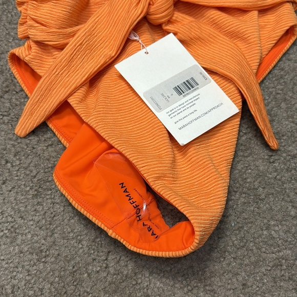 Mara Hoffman Goldie Orange High Waisted Bikini Bottom - Picture 4 of 5